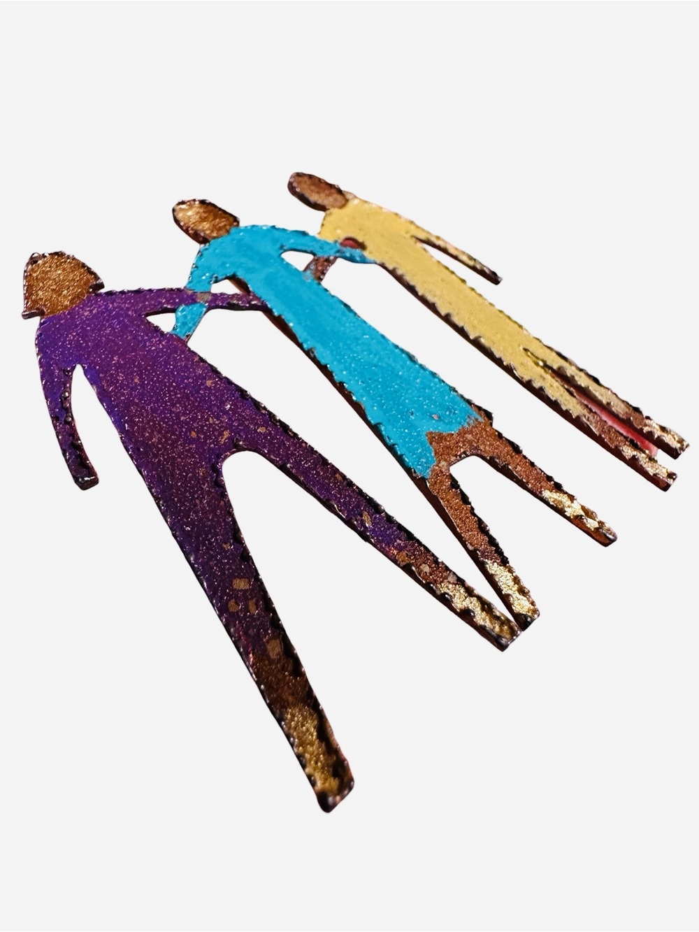 Vintage Gina Designs Of Napa Valley Metal Cut Out Friendship Pin Brooch - Picture 2 of 5